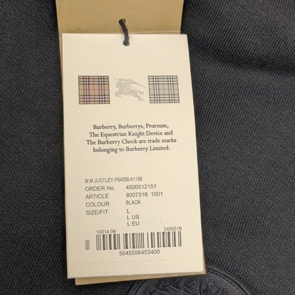 Burberry Sweatpants Men's Black - Brand New! Sz L - Picture 8 of 11